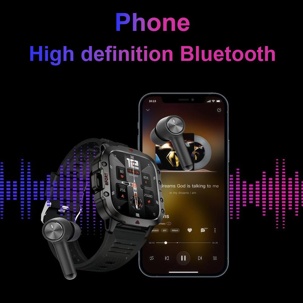 Outdoor Sports Smart Watch 2.01 inch HD Screen LED Flashlight Bluetooth Talking Smart Watch for Men Women Holiday Gifts
