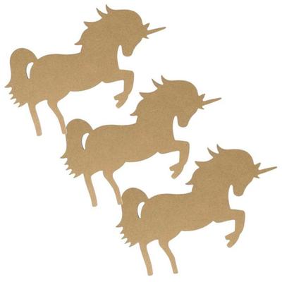 3 Wooden Mdf Unicorn Silhouettes 25.5 Cm