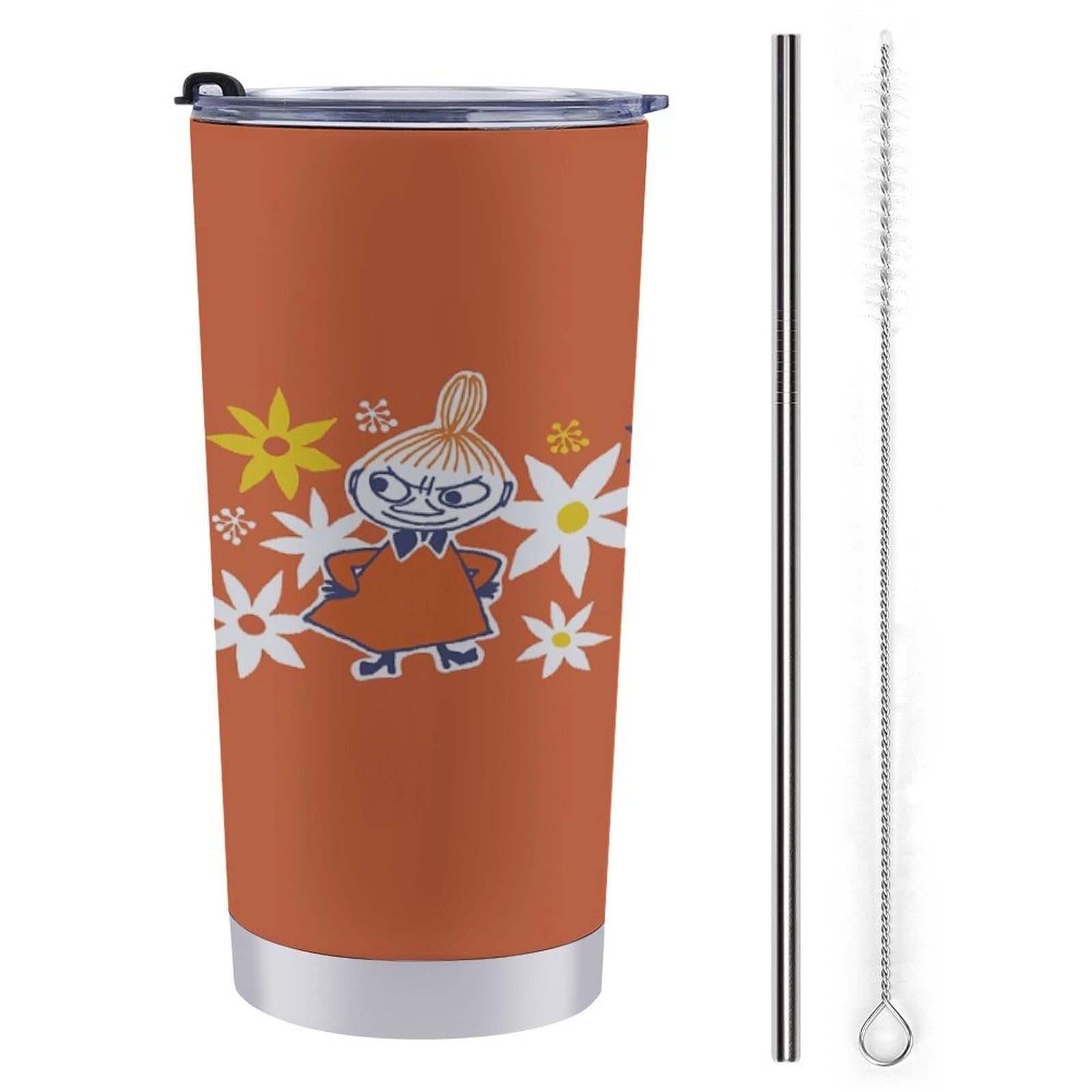 

Little My Snufkin Tumbler Mug Coffee Cup Convenience Store Cup Insulated Water Bottle for Direct Drinking, Stainless Steel with Lid, Portable Straw,