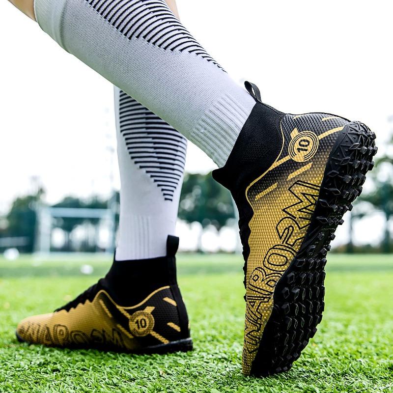 Herren-/Damen-Fußballschuhe Gummi Weiche Sohle Kurze Stollen Kunstrasen Jugendliche Kinder Fußballschuhe