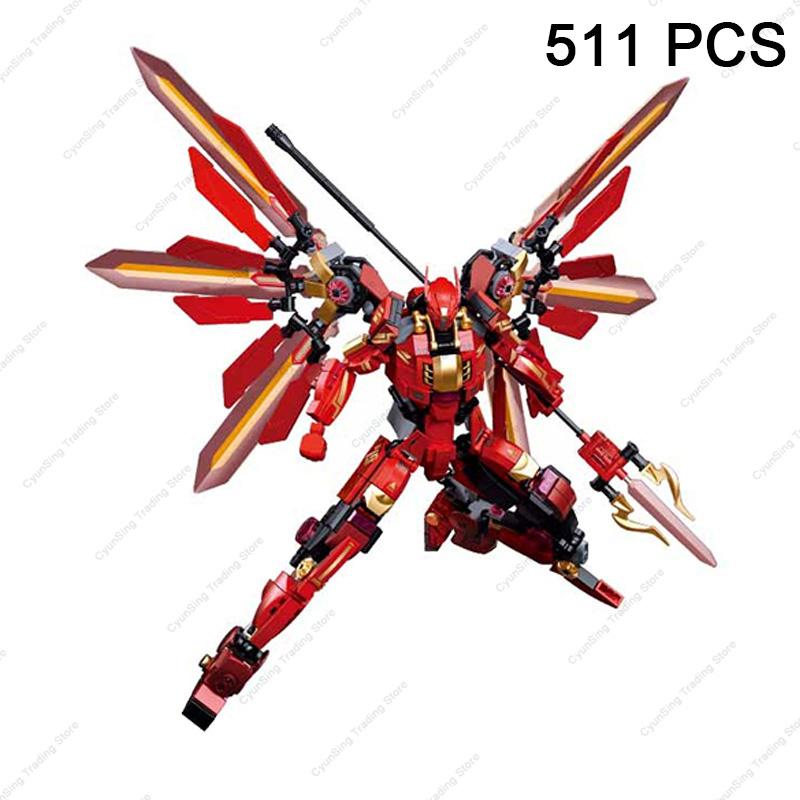 2023 Sluban Pacific RimSuper Mecha Bracer Phoenix Saber Athena Guardian Bravo Robot Building Blocks Bricks Model Sets Kids Toys