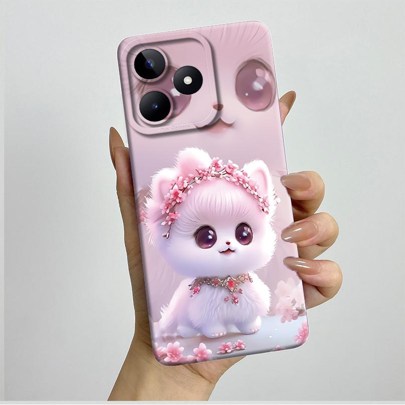 For Realme C51 C53 Case RMX3830 RMX3760 Shell Pretty Flower Full Back Cover for RealmeC51 C53 C61 C63 C 51 S Soft Silicone Funda