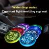 Porta-copos luminoso LED para carro, luz de copo luminosa vibratória, luz ambiente de sete cores com carregamento USB para carro