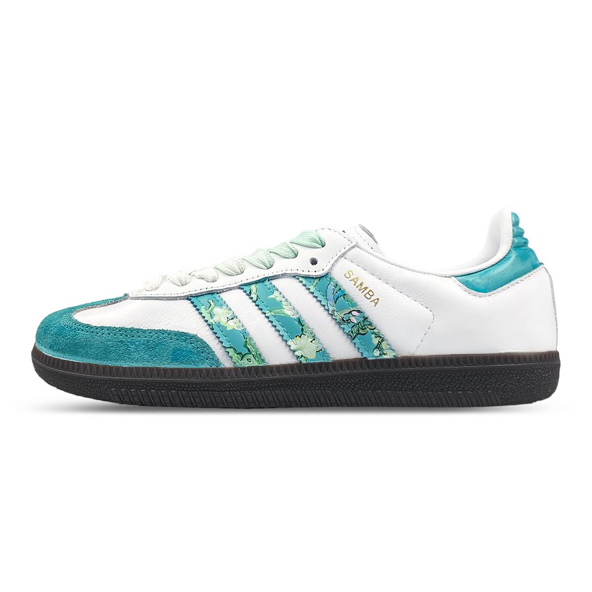 

Adidas Originals SAMBA OG Slip Resistant Low top Skateboard Shoes Unisex White Green B75806(Team116-ad) 44