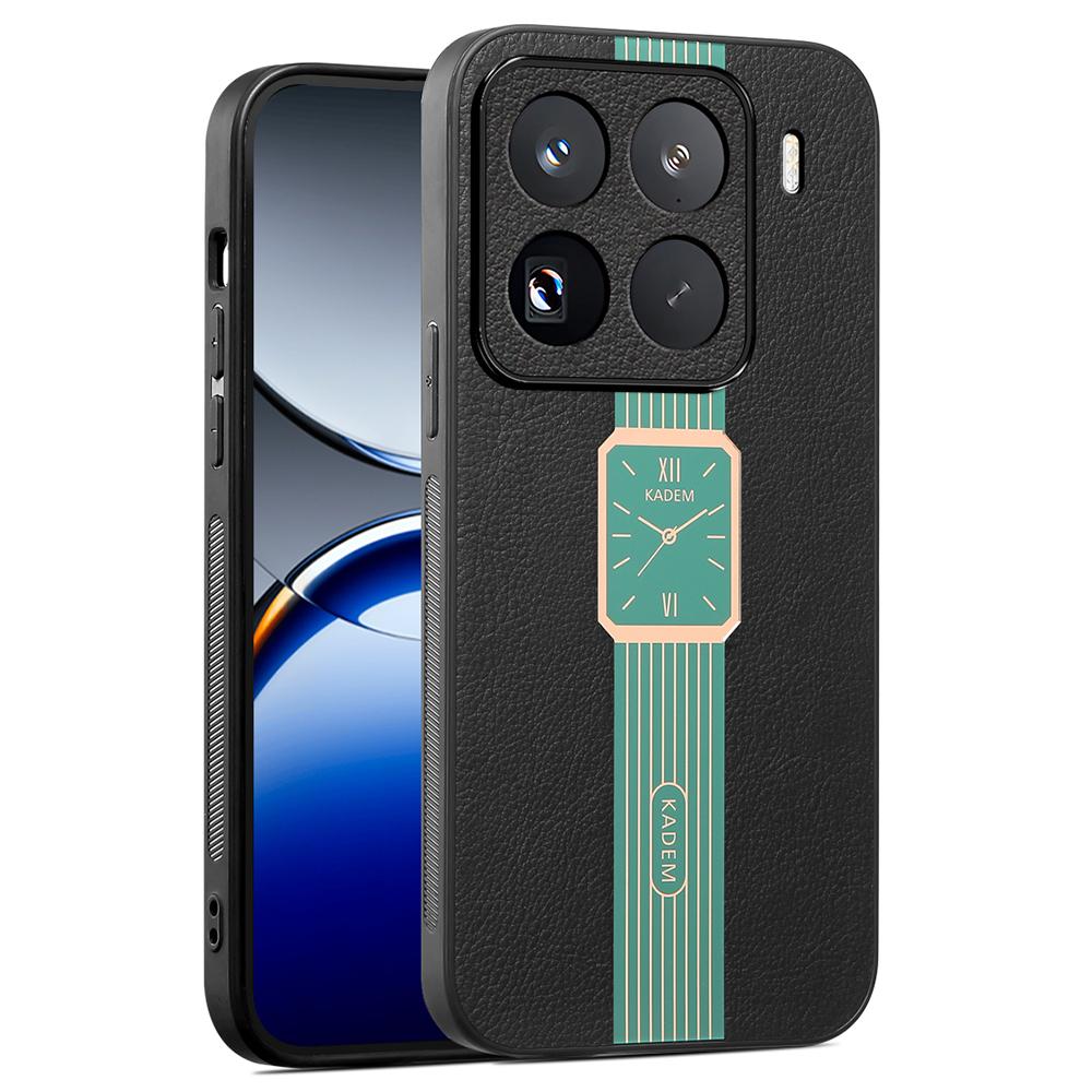 

For Xiaomi 15 Pro Case Leather+TPU+Acrylic Anti-Scratch Phone Cover Green