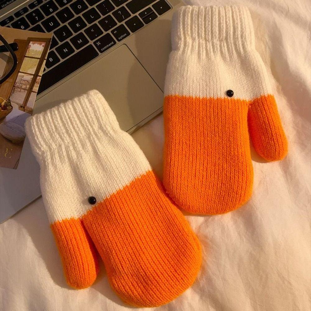 with Thickened Fleece Women's Gloves to Keep Warm Finger-separated Gloves  for Couple Students