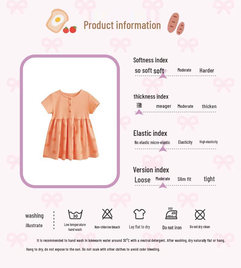 Vestito estivo per bambini Malwee - Carino Vestito da bambina con scollo rotondo, maniche corte, gonna da principessa