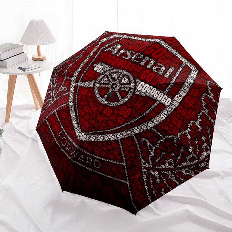 Arsenal Football Club mönster, automatiskt hopfällbart paraply, bärbar och hopfällbar design, 8 revben, en julklapp eller födelsedagspresent.