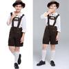 3Pcs Boy Oktoberfest Costume Kid Uniform Lederhosen Shorts with Shirt and Hat for Halloween Party Oktoberfest Festivals