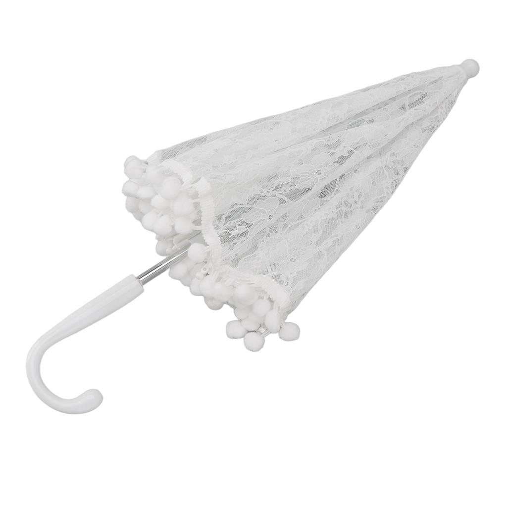 Biały Koronkowy Parasol Vintage Ślubny Koronkowy Parasol dla Panny Młodej Dziecięcy Kostium na Zdjęcie Koronkowy Parasol do Rekwizytów Fotograficznych