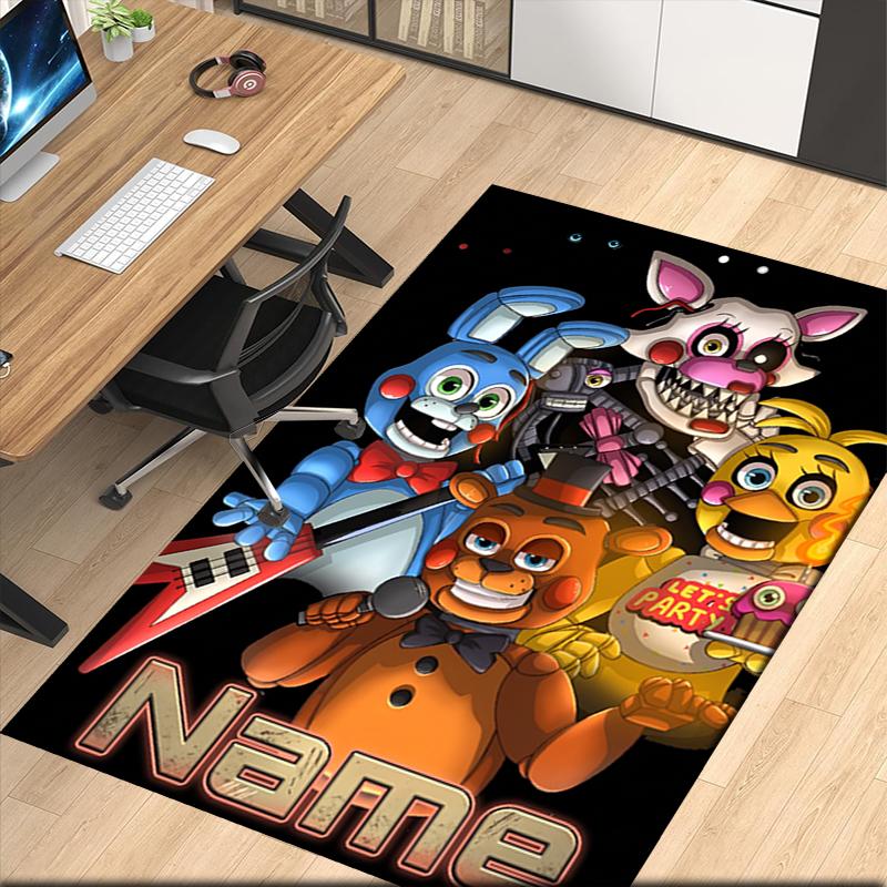 Custom Name Freddy Printed Carpet, Rug for Office Chair Living Room Bedroom Kitchen Room Decor Gifts.