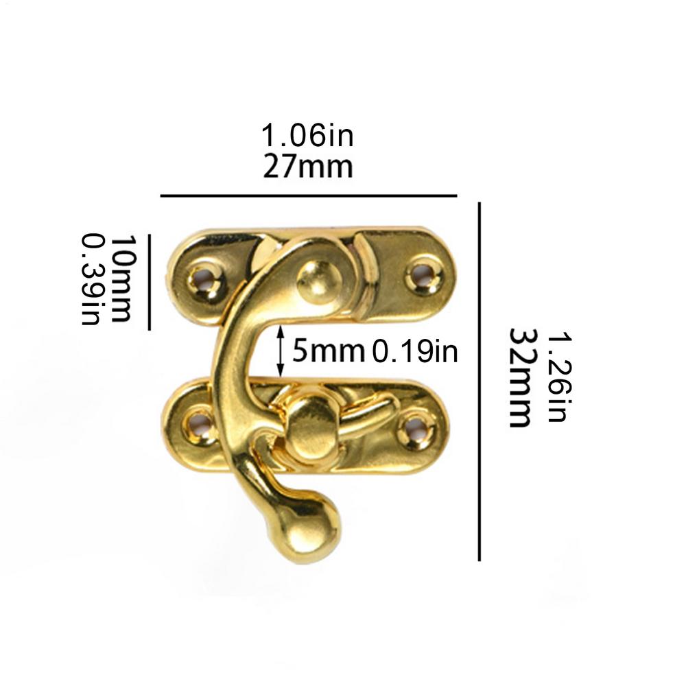 2pcs Retro Horns Locks Antique Bronze Iron Padlock Hasp Hook Lock Curved Buckle With Screws For Jewelry Wooden Box Metal Lock