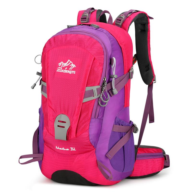 

Рюкзак для альпинизма на открытом воздухе с подвесной системой, спортивный рюкзак с отделением для воды, мужской и женский рюкзак для велоспорта, пешего туризма, легкий дорожный рюкзак 35L розы красного