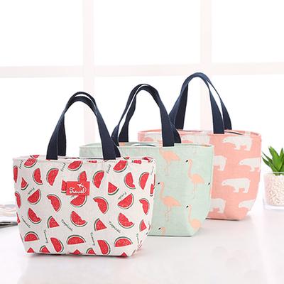 1 PCS Lunch Bag For Women Funny Cartoon Kids Bento Fresh Cooler Bags Flamingo Thermal Breakfast Food Box Portable Picnic Travel