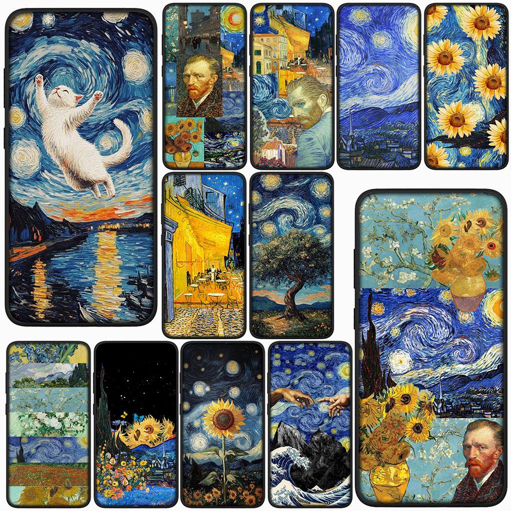 for Samsung Galaxy Note 20 Ultra 10 8 9 S10 Plus Lite S8 A70 A24 A25 S10E A21S A37 A57 A51 A7 Case Starry Night Van Gogh Sky Art