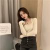 New Fashion Square Neck Slim Fit Knitted Sweater for Women Autumn Long Sleeve Slim Fit Chic Base Sweaters Women Casual Solid Winter Pullovers 25393