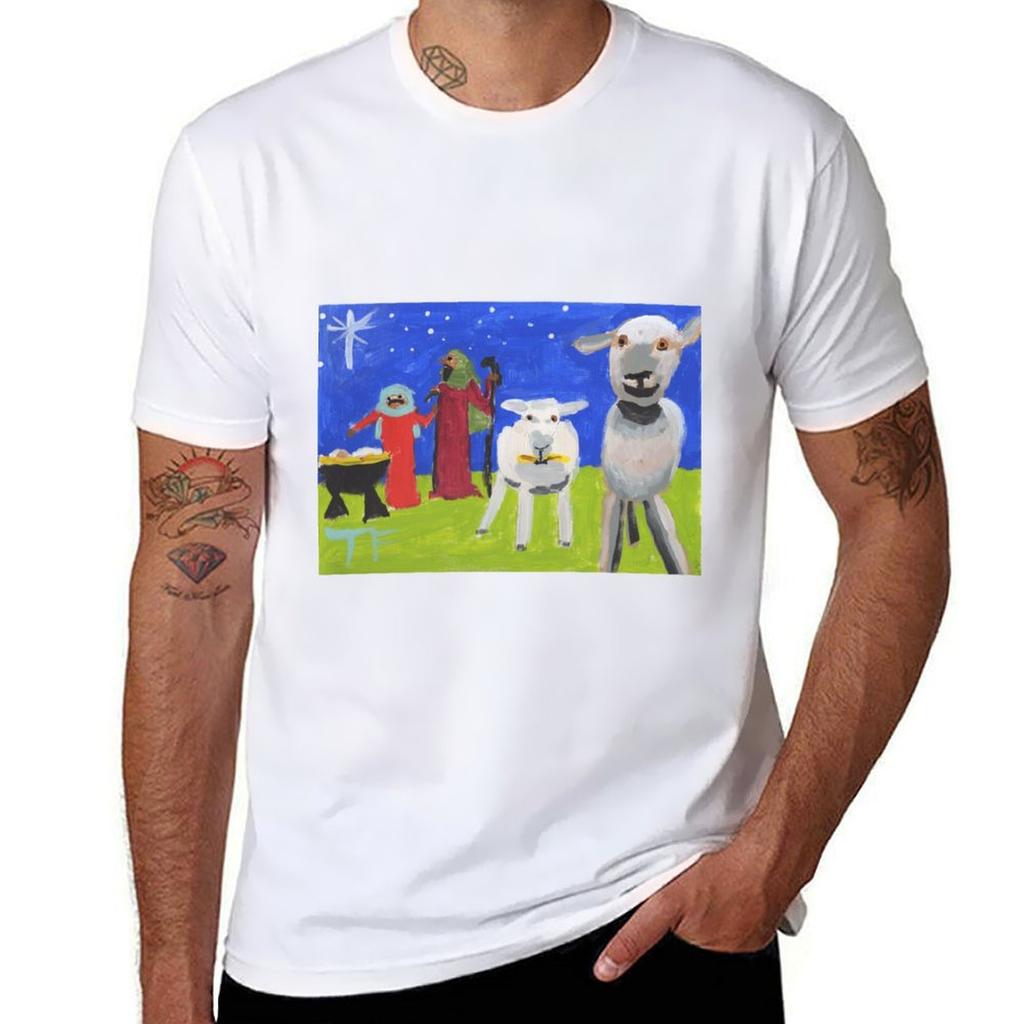 Jesus And The Sheep Tshirt Streetwear Print Tee Shirt