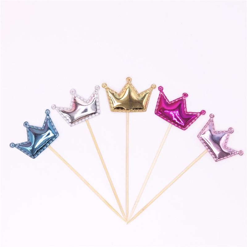 Large Glittery Leather Birthday Cake Topper Set: Heart, Star, Five-Pointed Star, and Crown