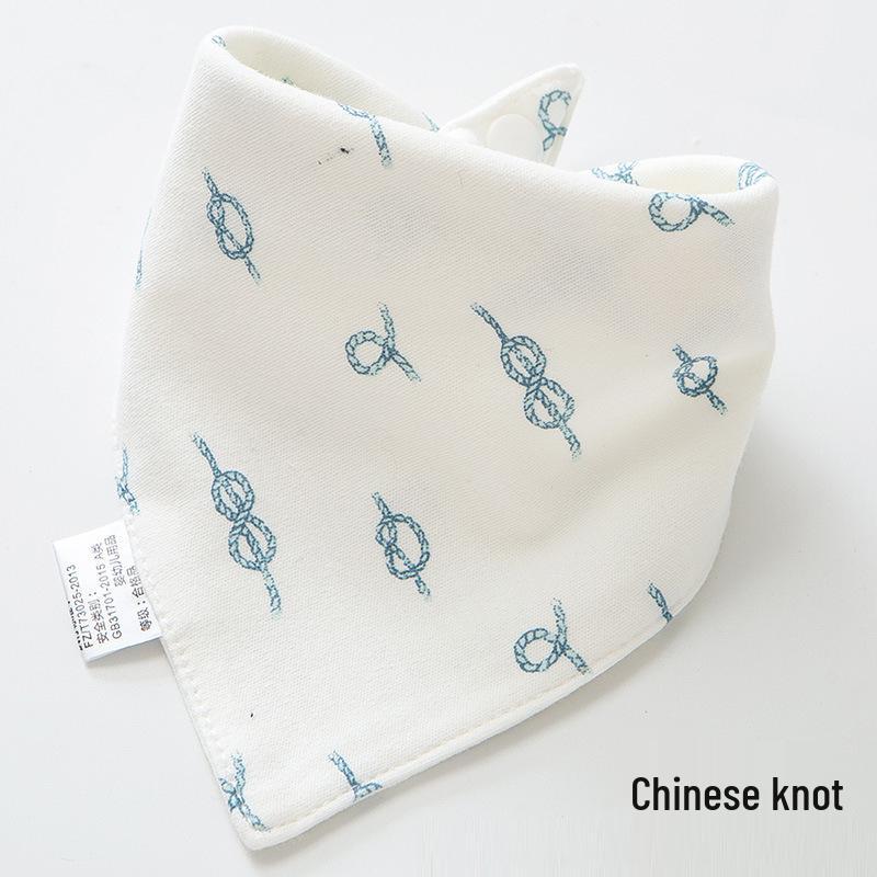 Pure Cotton Baby Drool Bib: Double-Layer Triangle Scarf with Snap Closure, Anti-Spit Up for Newborns