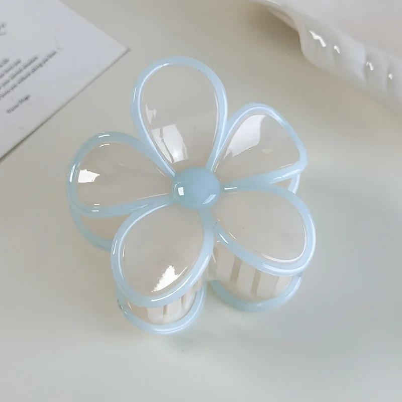 Creamy Jelly Color Flowers Hair Claw Spring/summer New Hair Clip for Women Girl Elegant Hairpins Crab Barrettes Hair Accessories