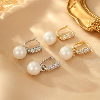 Fashion Earrings, Ear Buckles, Classic Pearls, Elegant Design, Slightly Inlaid, Premium Commuter, Retro Temperament, Two-Wearing Ladies