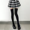 JK Girls Thigh High Stockings Velvet Breathable Knee High Socks Stockings Solid Color Black Long Socks Women Stockings