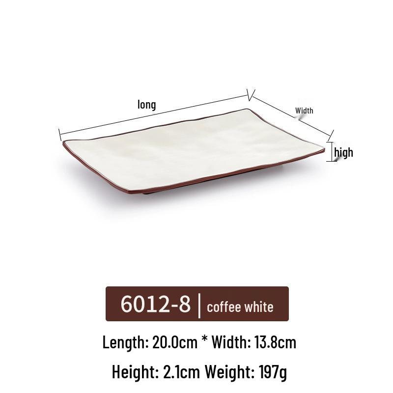 Melamine Rectangular Imitation Porcelain Plate for Hot Pot, Sushi, BBQ & Hotel Tableware.