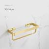 30-50CM Brushed Gold Glass Shelf  Aluminum Bathroom Storage Holder Bath Shower Shelf  Bathroom Shelf Mirror Wall Tray Towel Bar