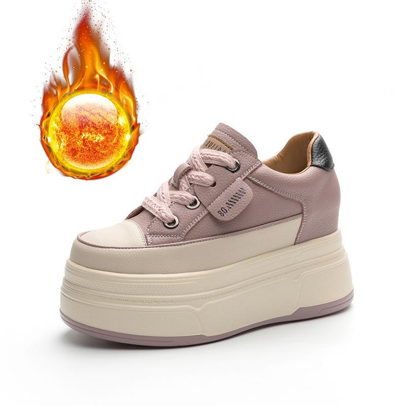 Autumn women's shoes new small thicksoled wedge heel muffin heel women's shoes inner height increase and casual shoes women's tide