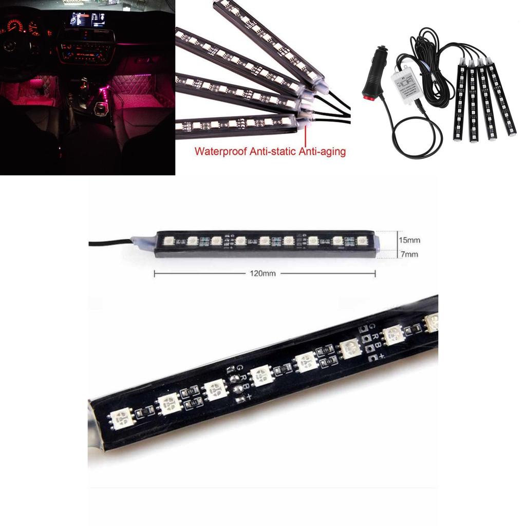 Vibrant Led Car Interior Atmosphere Lights Sound-activated Footwell Decoration
