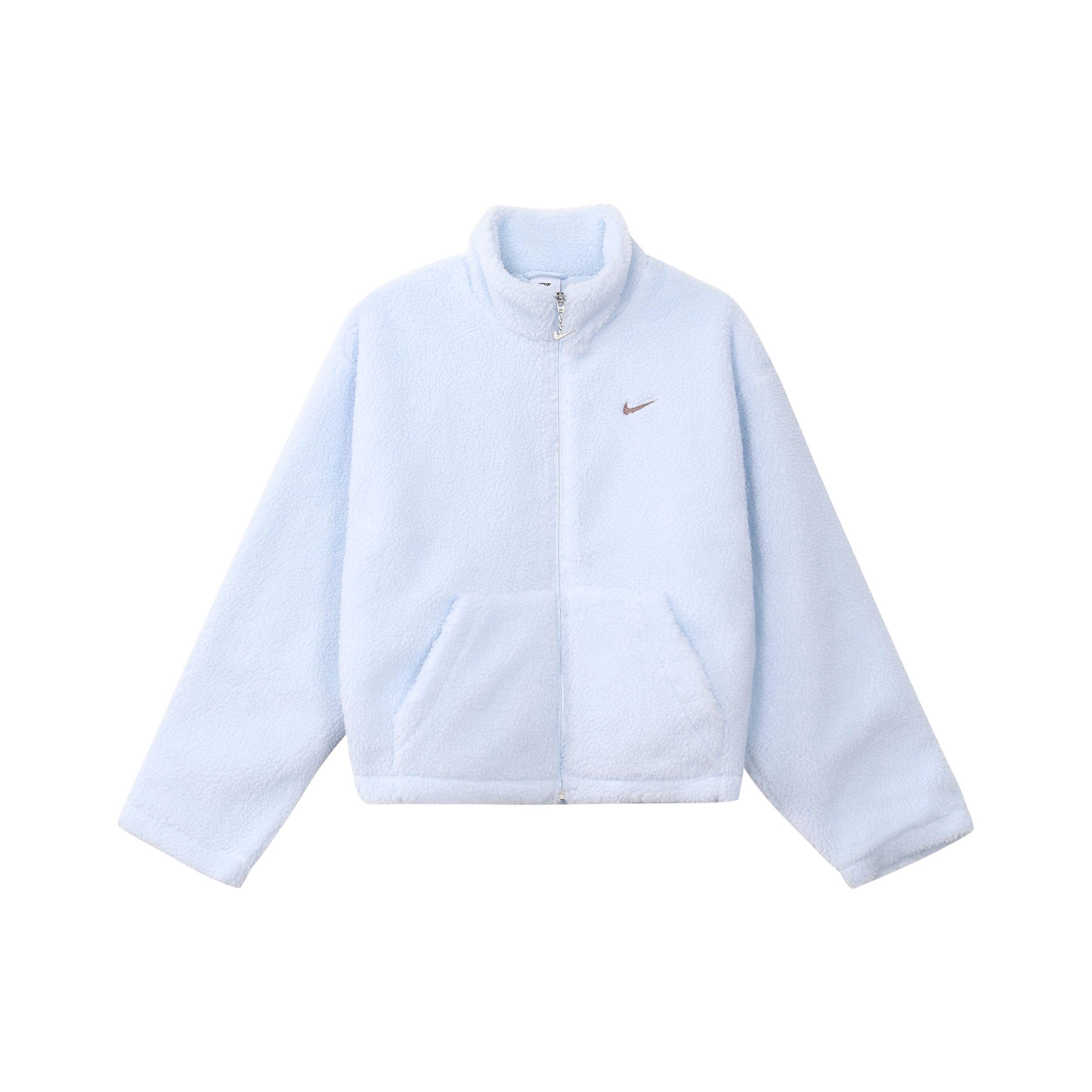 

Nike однотонная куртка свободного кроя с воротником-стойкой на молнии из плотного флиса женская куртка фиолетово-синего цвета FV4009-423 M белый