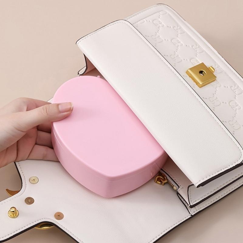 Jewelry Organizer Heart Shape Makeup Box with Mirror Cosmetic Storage Container for Earrings Rings Necklaces Display