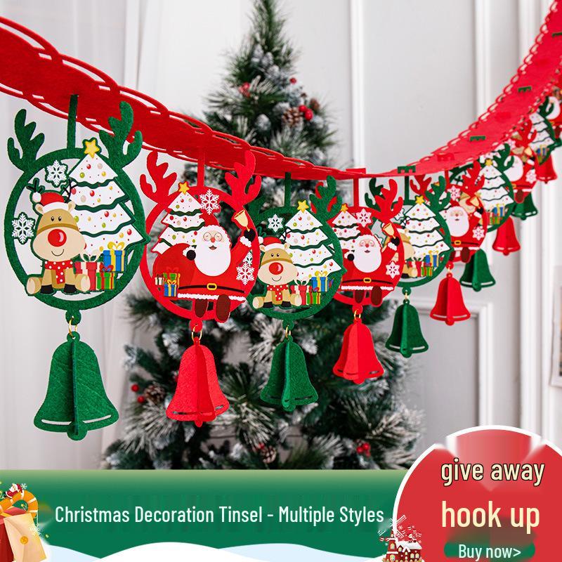 Christmas Decorations: Pull Flags, Tassel Pendants, and Ornaments for Indoor and Window Displays