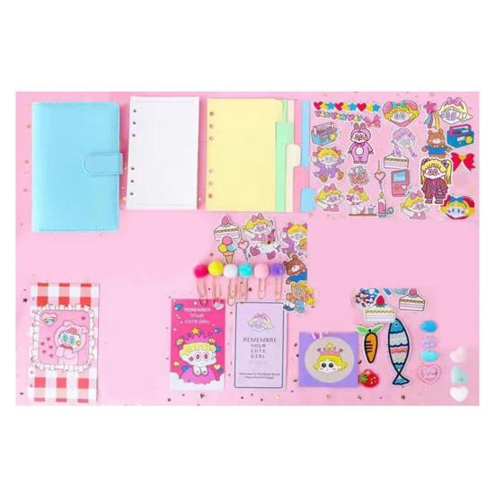 Girls Journals Portable 40 Grid Inner Pages წყალგაუმტარი ზედაპირის საკანცელარიო მულტფილმი ნოუთბუქები სახელმძღვანელო სტუდენტური საკანცელარიო ნივთები