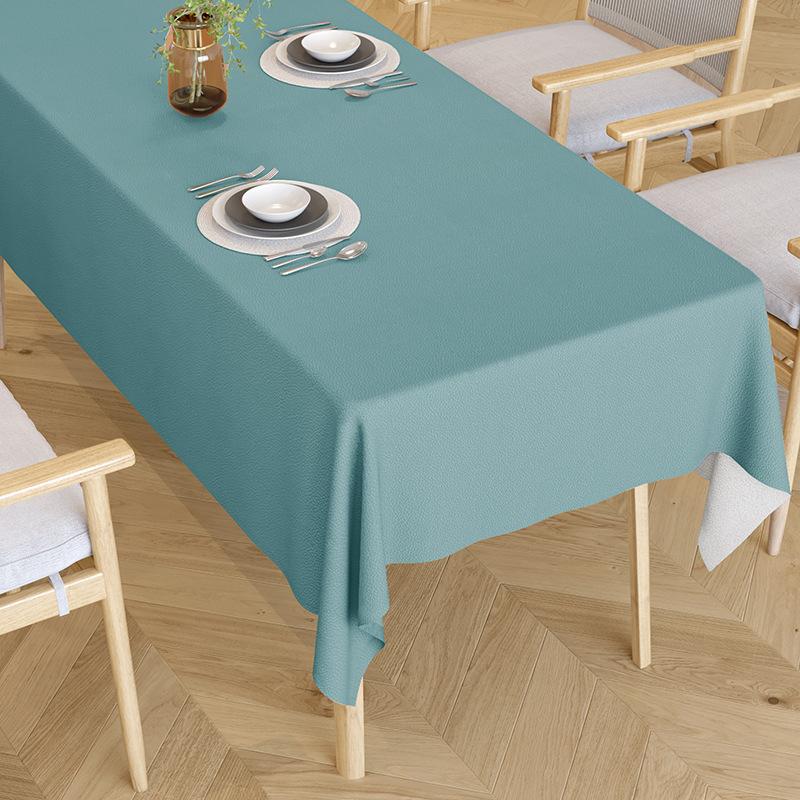 Luxury White Tablecloth Waterproof Oilproof Easy Care Elegant Cafe Dining Table Cover