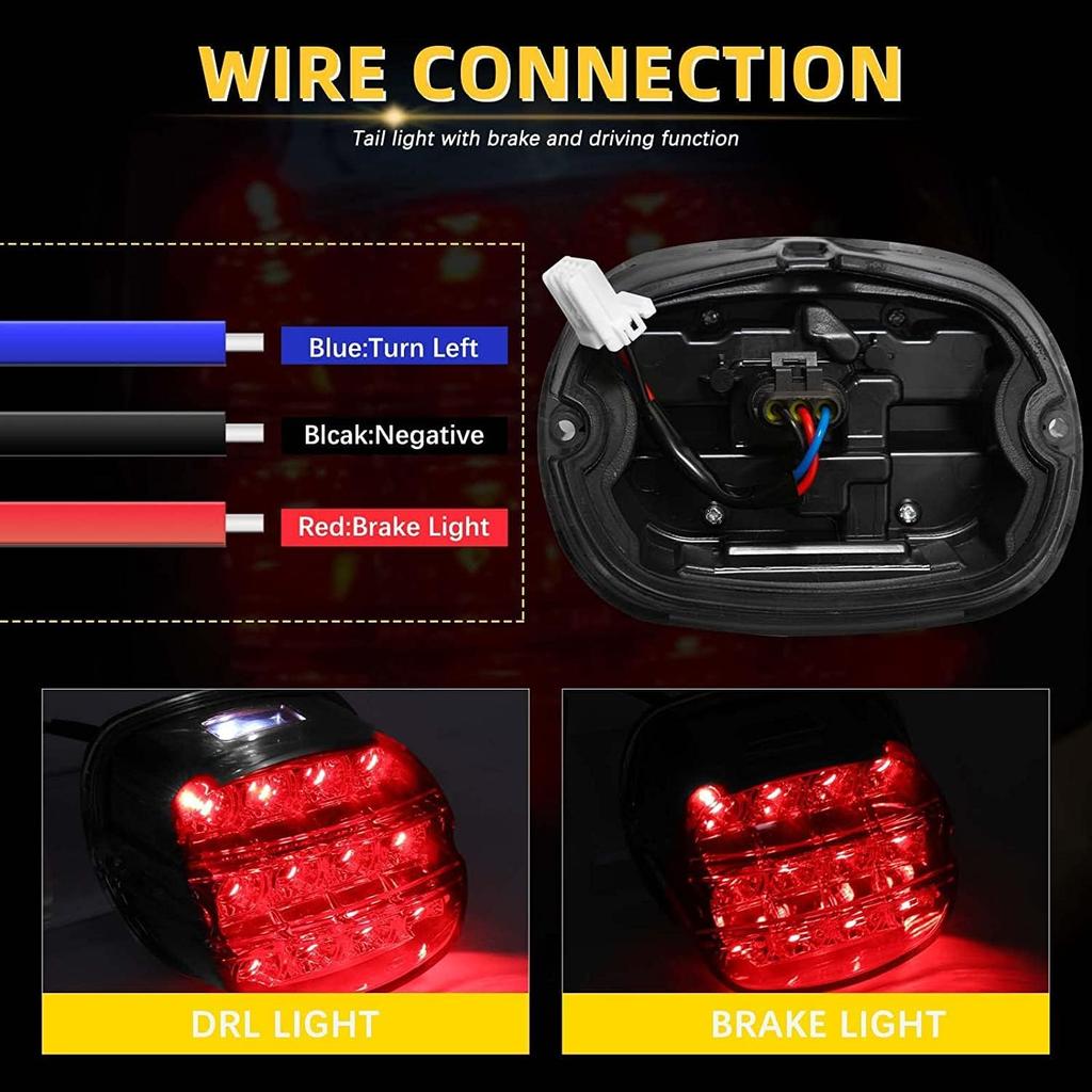 Wędzone LEDowe Tylne Światło Motocyklowe Światła Tylne Hamowania Jazdy Kompatybilne z Dyna Road King Electra Glide Street Glide Touring