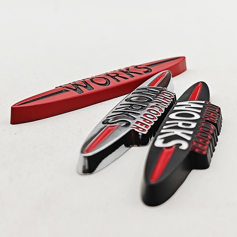 Adesivi Metallici 3D per Auto Emblema Griglia Logo Emblema Works Decalcomania per MINI Cooper JCW S F54 F56 F60 R50 R53 R55 R56 R57 R60 Accessori