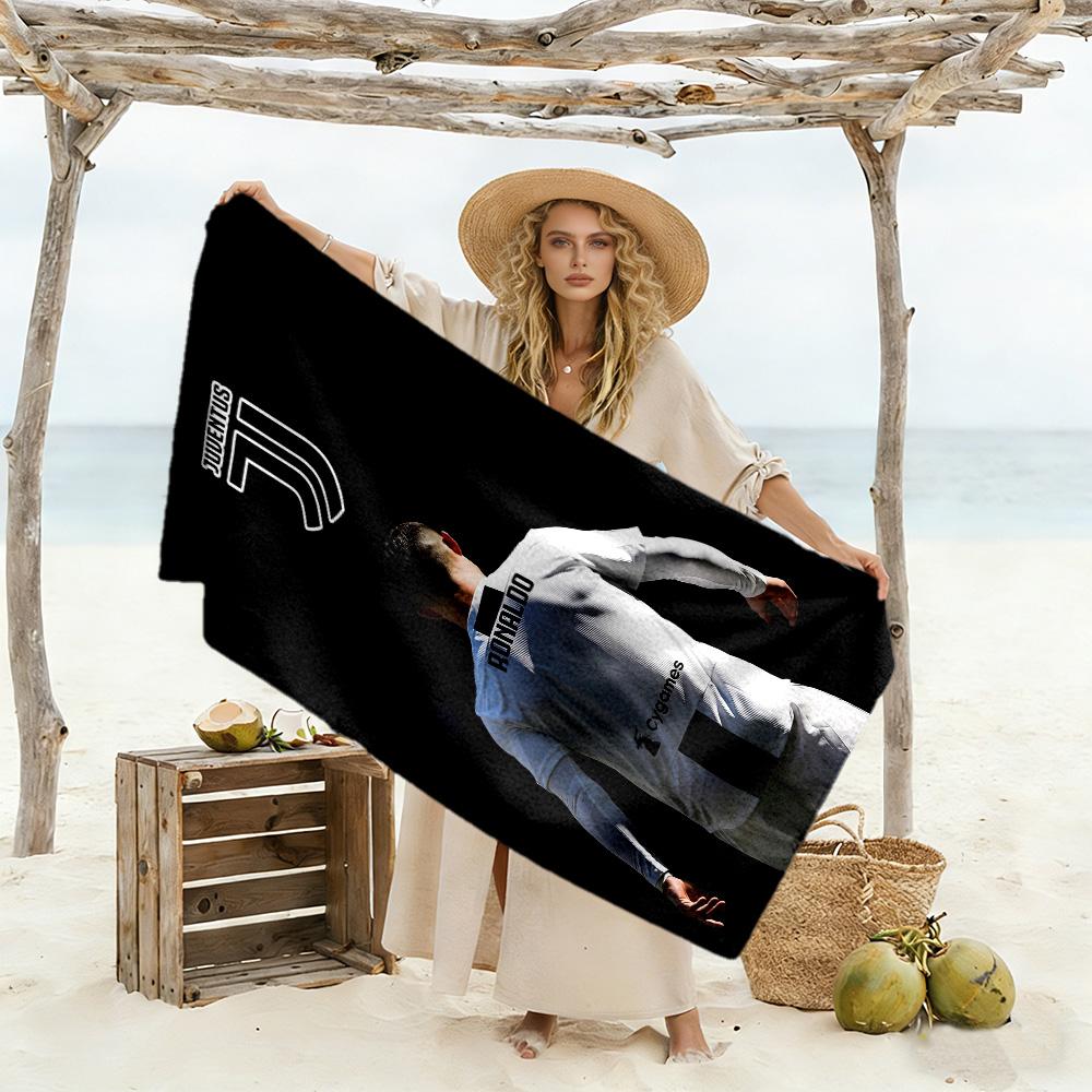 Juventus Ronaldo Jersey Beach Towel Super Soft Microfiber Quickdry Fabric Comfortable Lightweight Perfect for Traveling Yoga Camping and Swimming