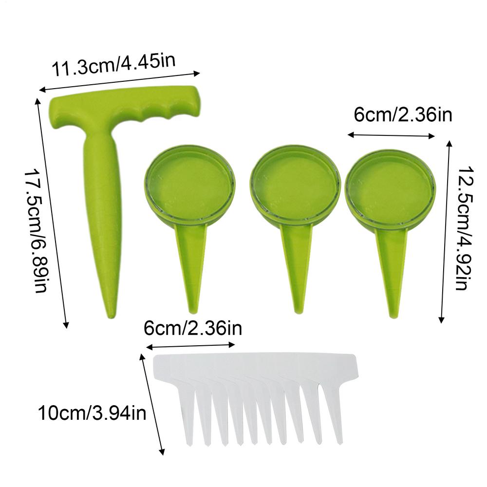 

Manual Seed Dispenser Planter Tool with White Label Fluorescent Green Seeding Distributor Multifunctional Seeding Spacer tool фарби люмінесцентні зелений колір