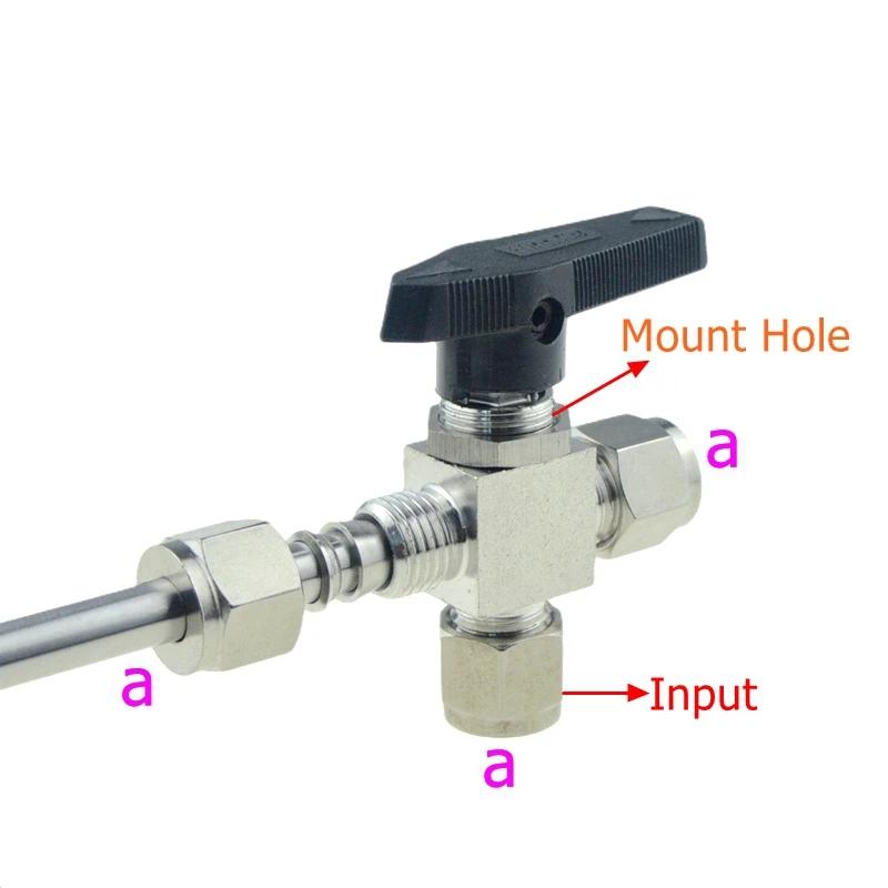 Robinet cu bilă SUS 304, robinet cu ac reglabil 3,6,8,10,12mm1/8,1/4,3/8,1/2NPT, fiting cu ferulă de compresie, racord rapid, filet interior