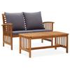 Day and Night - Day and Night Garden Furniture 2 Pieces with Cushions Solid Acacia Wood