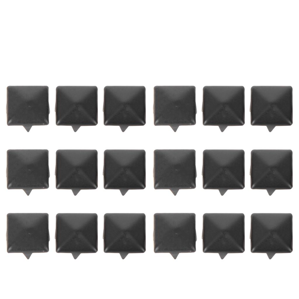 200Pcs Square Rivets Metal Stylish DIY Shoes Bags Hats Decoration Accessories 9mmMatte Black