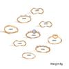Retro Geometric Love Bracelet & 9-Piece Ring Set