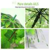Japanese Forest Style Transparent Cherry Blossom Umbrella with Arched Long Handle for Students