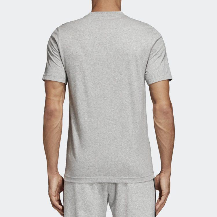 adidas T Shirts Men's Medium Heather Gray/Black Crew Neck Moderate Straight Fit DU0382
