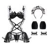 Rui Ruo sexy underwear seduction hollow mesh open gear free maid role-playing chest pad uniform set 1111