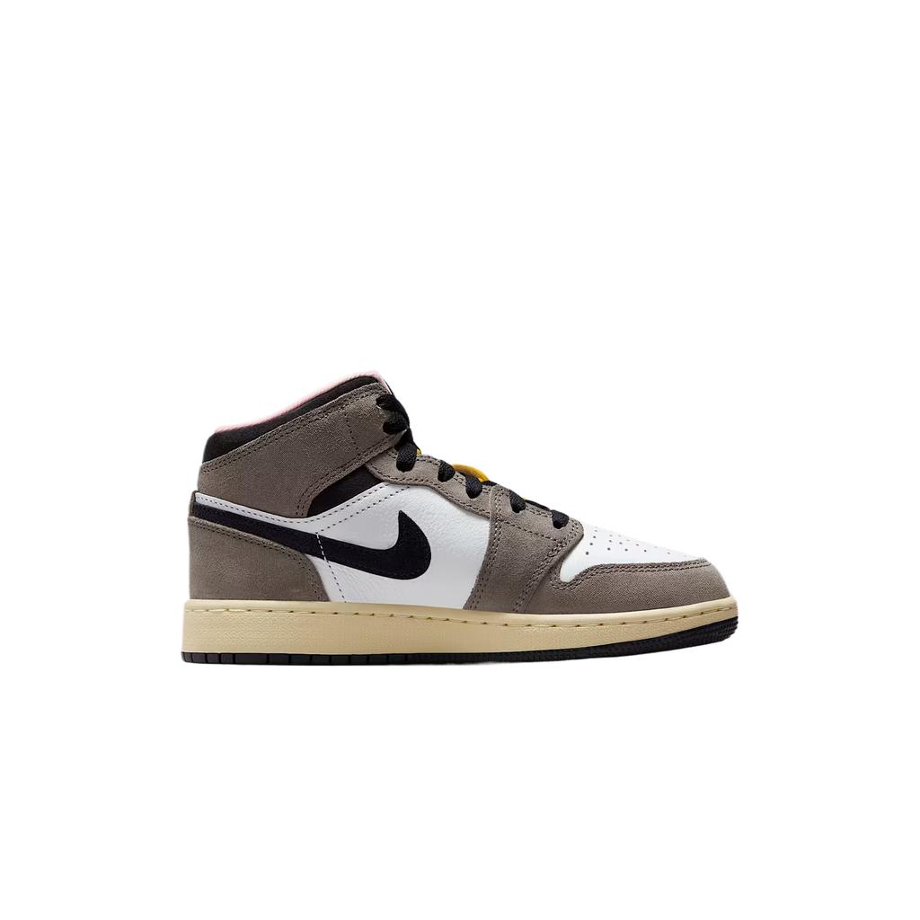 Air Jordan 1 Mid SE GS Tokyo Bio Hack Kids Sneakers Brown White Cave-Stone HQ2014-100
