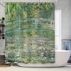 Beautiful Greenery Shower Curtain Rustic Bridge Design for Bathroom Decorations Waterproof Fabric with Hook Rings Perfect Gift I