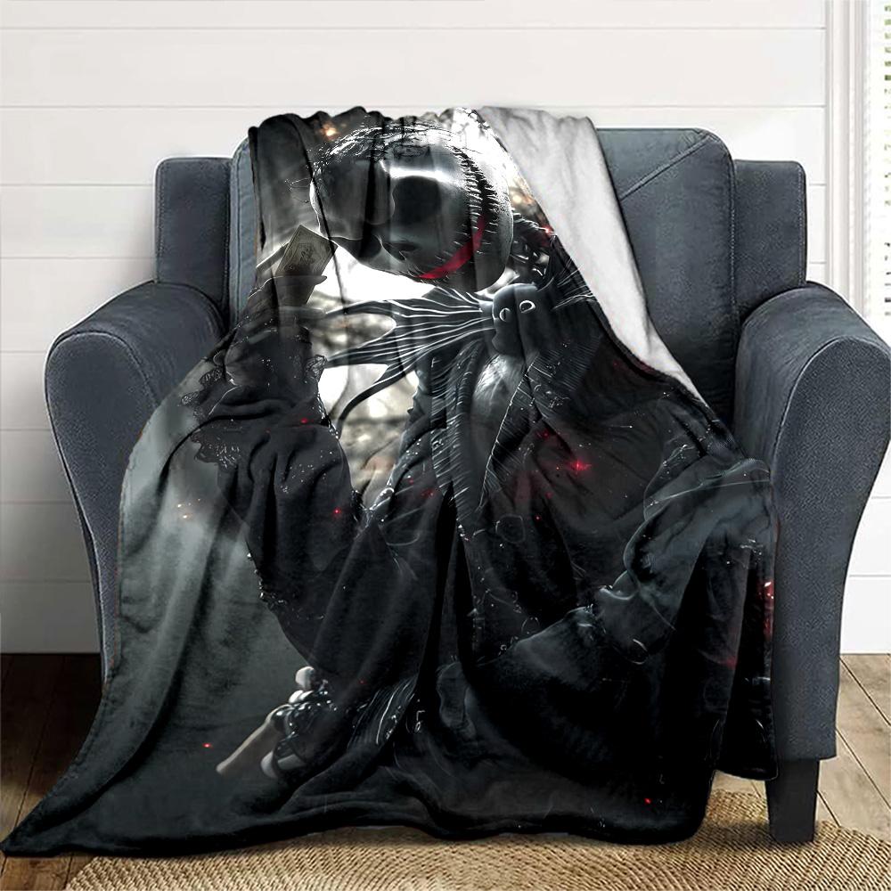 Jack Skellington Blanket Comfortable Great for Couch Chair Office Four Seasons Multipurpose Digital Print Ideal Gift For Birthday Valentine'S Day