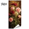 Realistic Flower Print Bin Art Floral Trash Can Stickers, Waterproof Self‑Adhesive Decals, Vintage Pattern Decor Weather Resistant Mailbox Adhesive